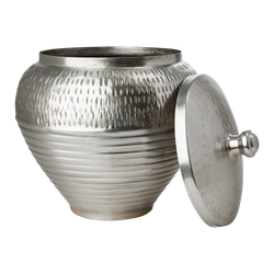 Vacker Urna med lock, Ø30cmxH32 cm, Silver