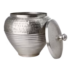 Vacker Urna med lock, Ø30cmxH32 cm, Silver