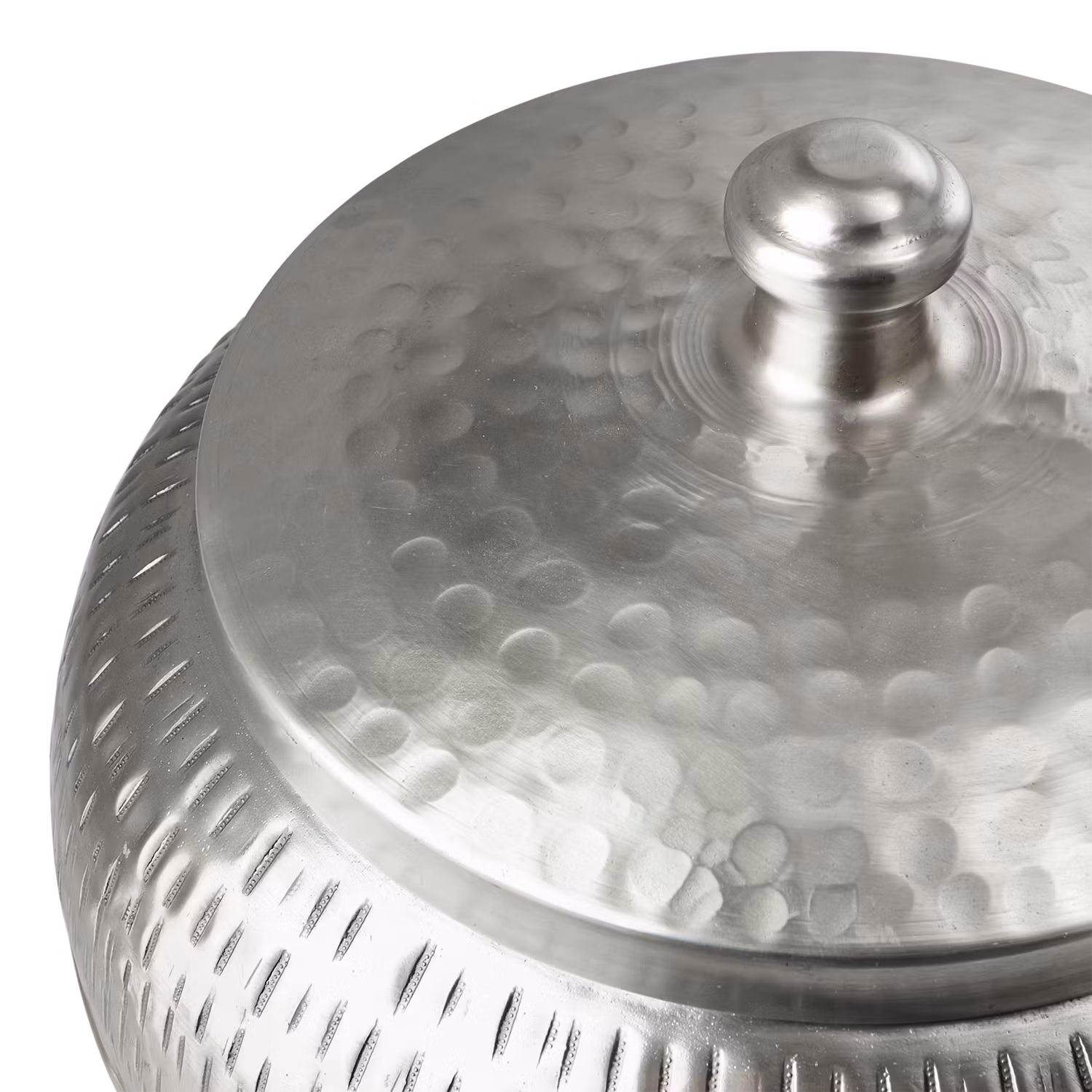 Vacker Urna med lock, Ø30cmxH32 cm, Silver