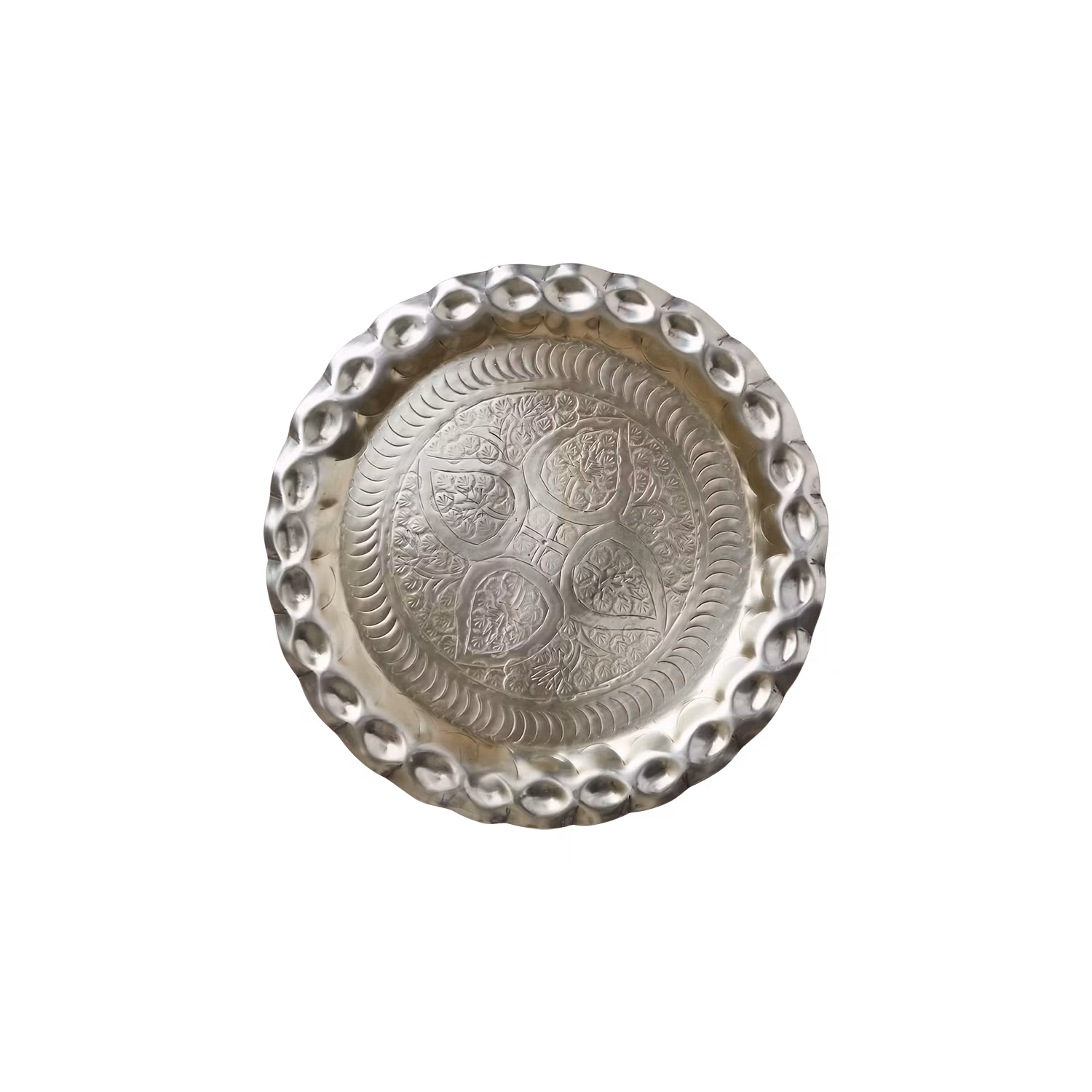 Vackert dekorationsfat, Ø30cm, Silver