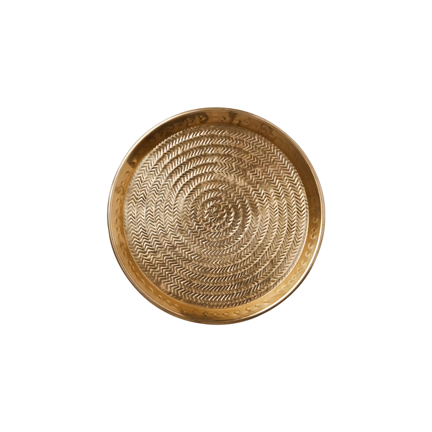 Vackert dekorationsfat, Ø30cm, Mässing