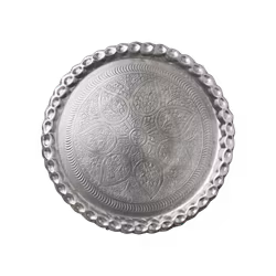 Vackert dekorationsfat, Ø50cm, Silver