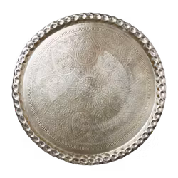 Vackert dekorationsfat, Ø70cm, Silver