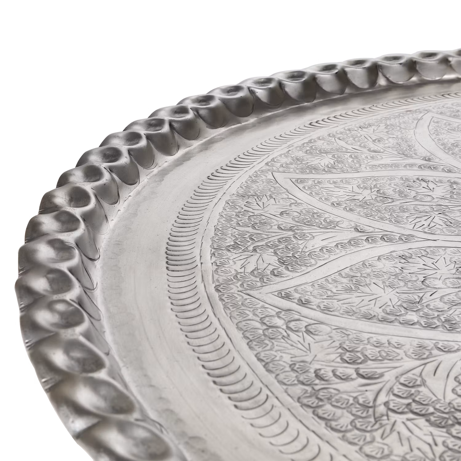 Vackert dekorationsfat, Ø90cm, Silver