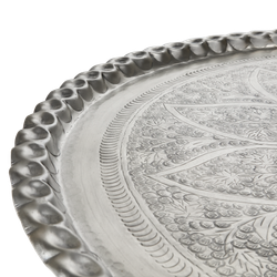 Vackert dekorationsfat, Ø90cm, Silver