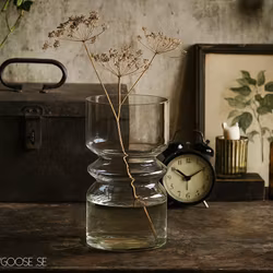 Geometriskt formad vas, 26cm, Klarglas