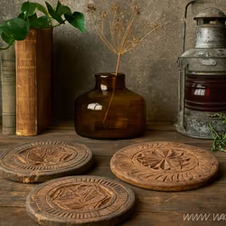 Handgjorda och unika Fat, Teak, ~Ø27