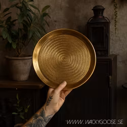 Vackert dekorationsfat, Ø30cm, Mässing