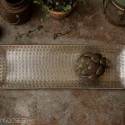 Vackert dekorationsfat, 60x21cm, Silver