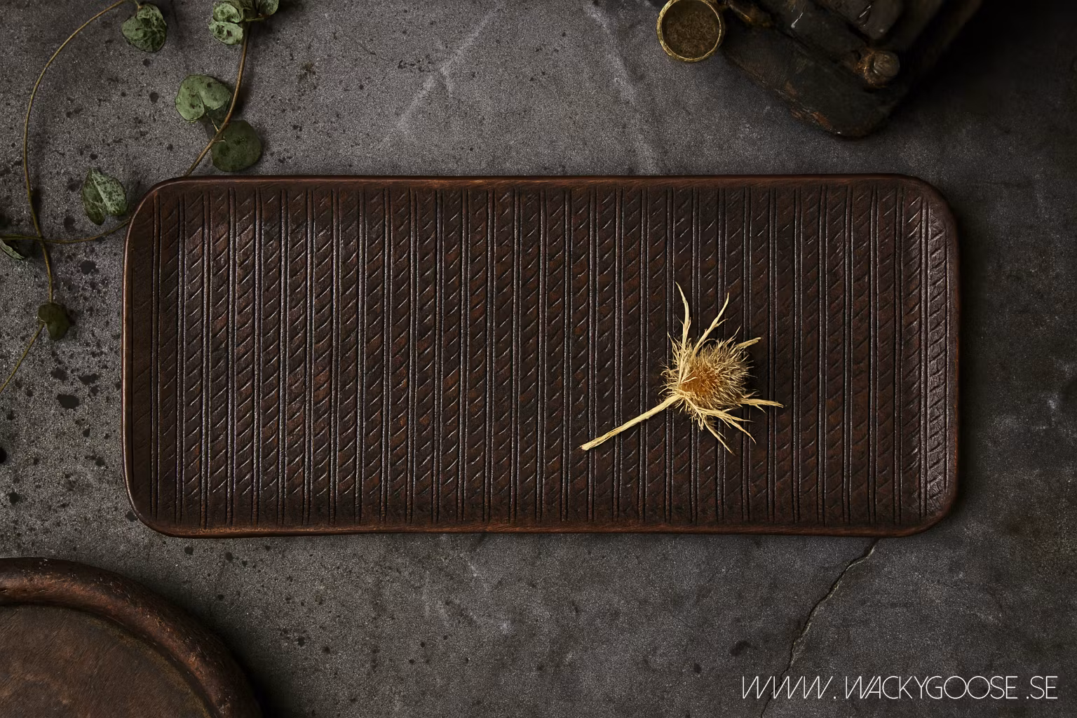 Vackert dekorationsfat, 40x16cm, Svart