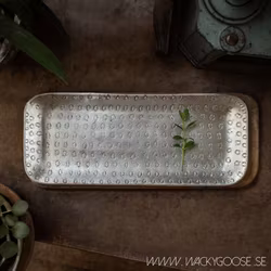 Vackert dekorationsfat, 40x16cm, Silver