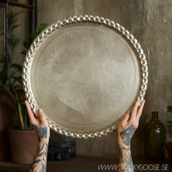 Vackert dekorationsfat, Ø50cm, Silver