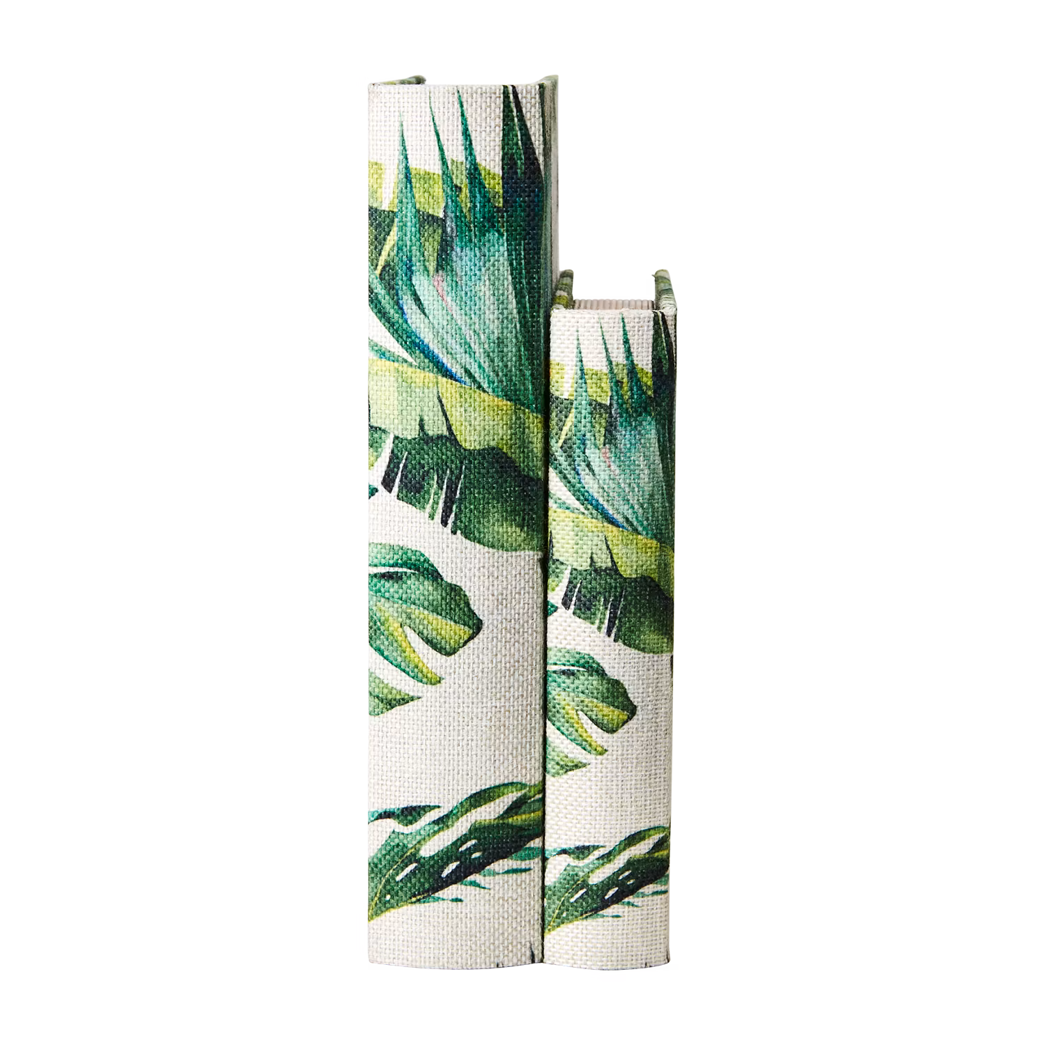 Förvaringslåda i bokform med linnetextil - 2-pack