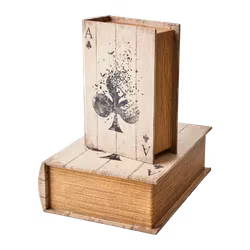 Förvaringslåda i bokform med linnetextil - 2-pack