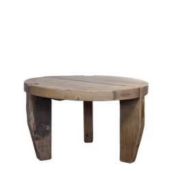 Handgjort soffbord/Avlastningsbänk av återbrukat material, Ø80