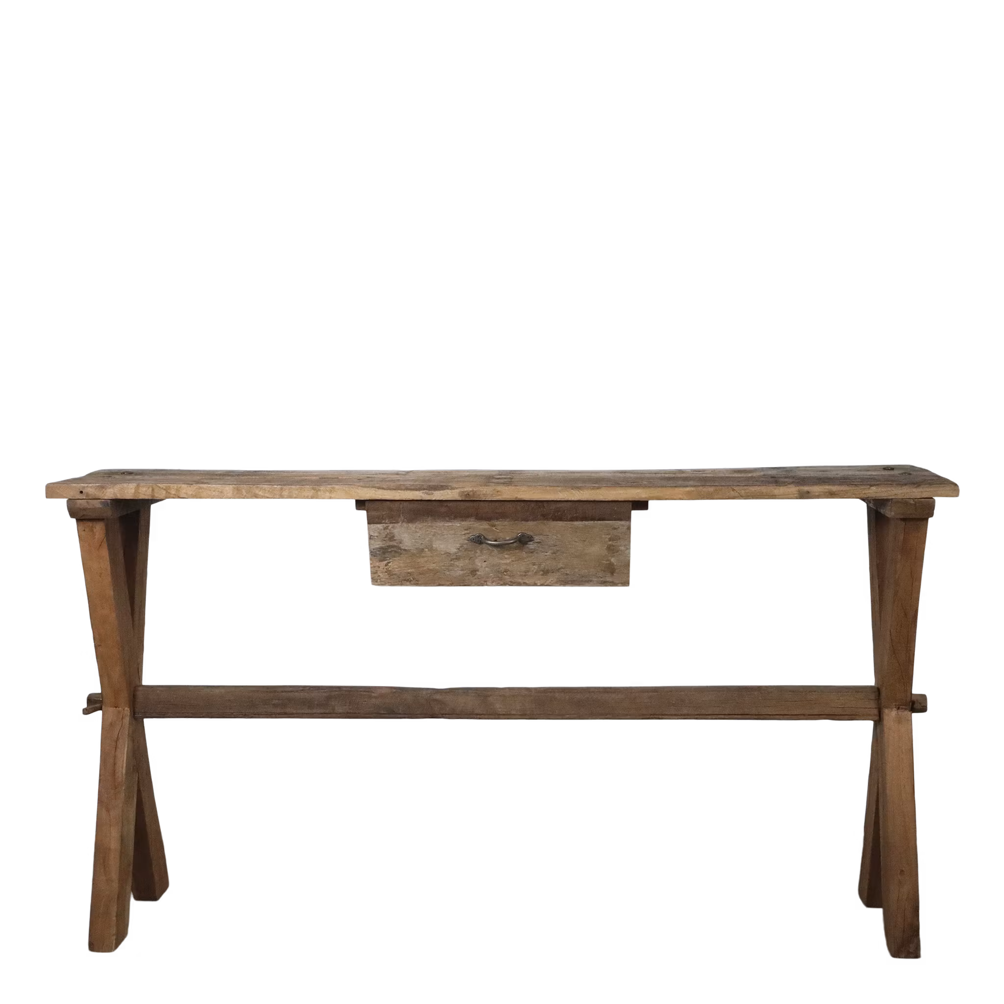 Handgjort Sidobord/Avlastningsbänk av återbrukat material, 152cm