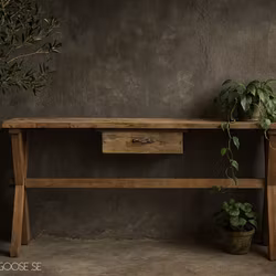 Handgjort Sidobord/Avlastningsbänk av återbrukat material, 152cm