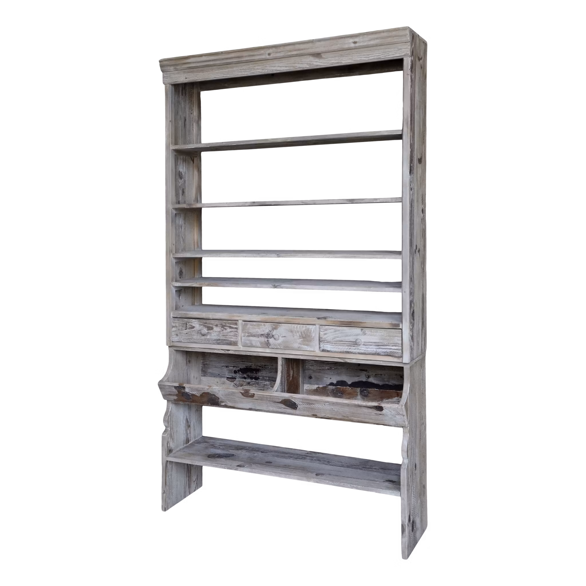 Stor hylla i antik design - Robust och unik förvaring, 222cm