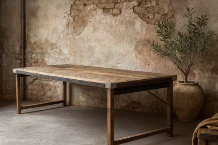 Matbord av återvunnet material, 200x100cm