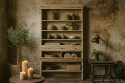 Stor hylla i antik design - Robust och unik förvaring, 222cm