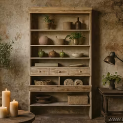 Stor hylla i antik design - Robust och unik förvaring, 222cm