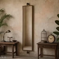 Vridbar spegel för väggen - 189x40cm, Antikmässing