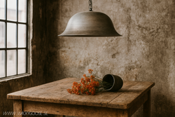 Taklampa med borstad metallfinish, 65cm diameter