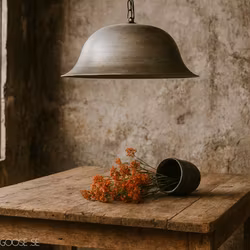 Taklampa med borstad metallfinish, 65cm diameter