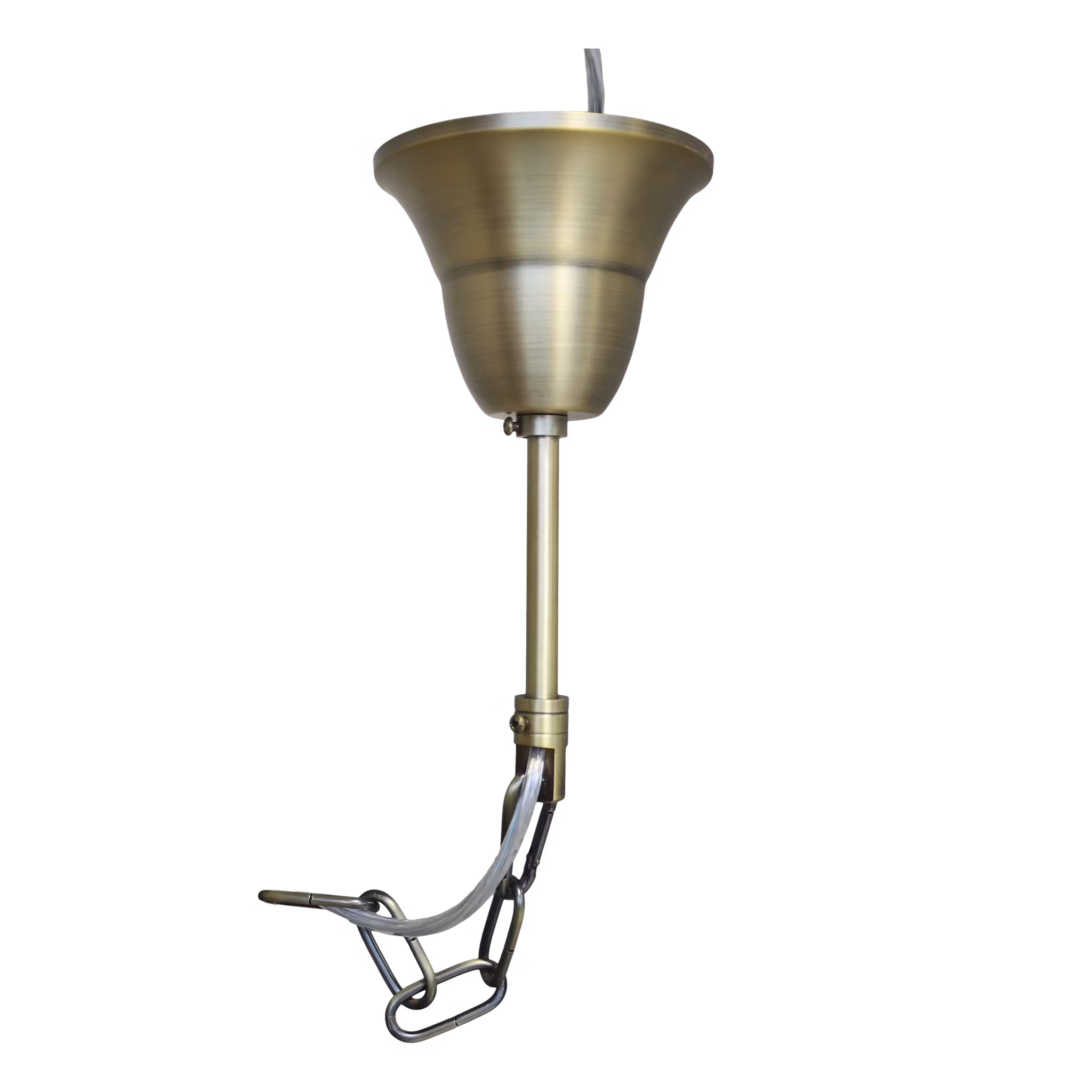 Rejäl takkrona i glas och järn, 75cm, Antikmässing