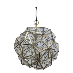 Vacker takkrona i glas och järn, 51cm