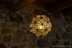 Vacker takkrona i glas och järn, 51cm