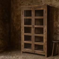 Unikt vitrinskåp av återvunnet material, 185cm