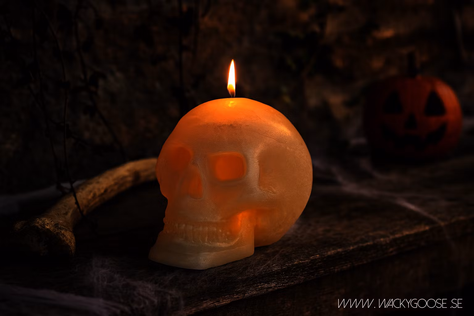 Handgjort figurljus - Skalle ~80h, Ljus, Elfenben