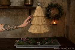 Julgran Dekoration i halm och järn, 52cm