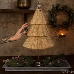 Julgran Dekoration i halm och järn, 52cm