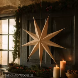 Stjärna Ø80, Brun/vit, Adventstjärna