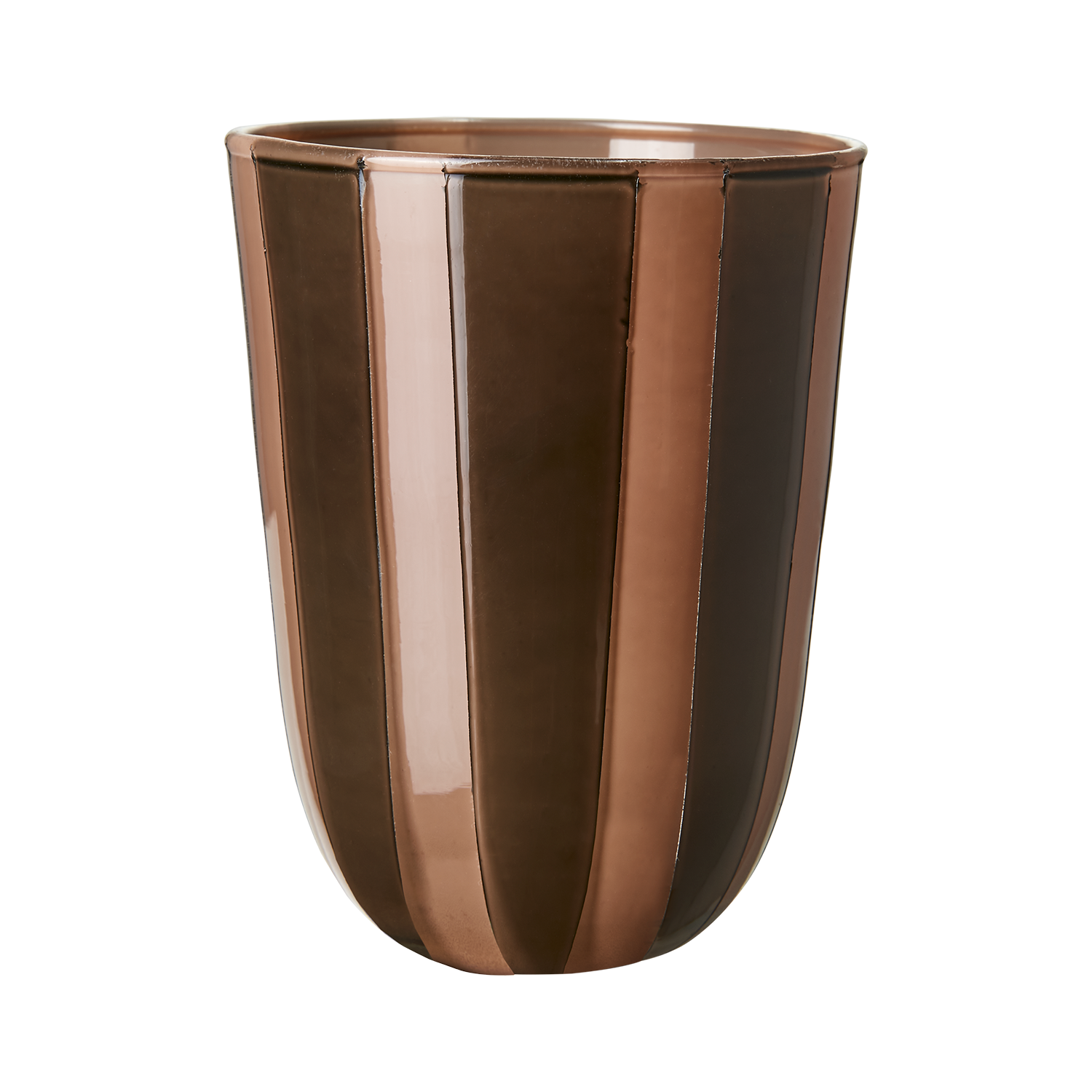 Värmeljushållare i glas, 11cm, Olivgrön/Beige