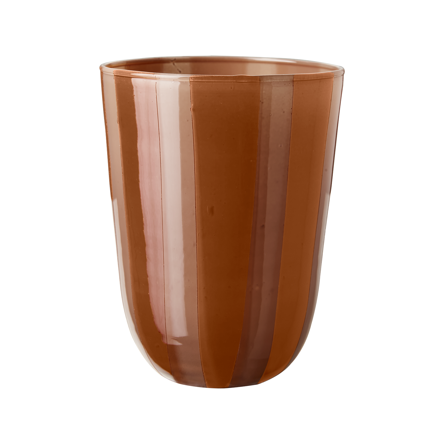 Värmeljushållare i glas, 11cm, Orange/Beige