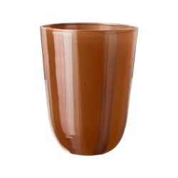 Värmeljushållare i glas, 11cm, Orange/Beige