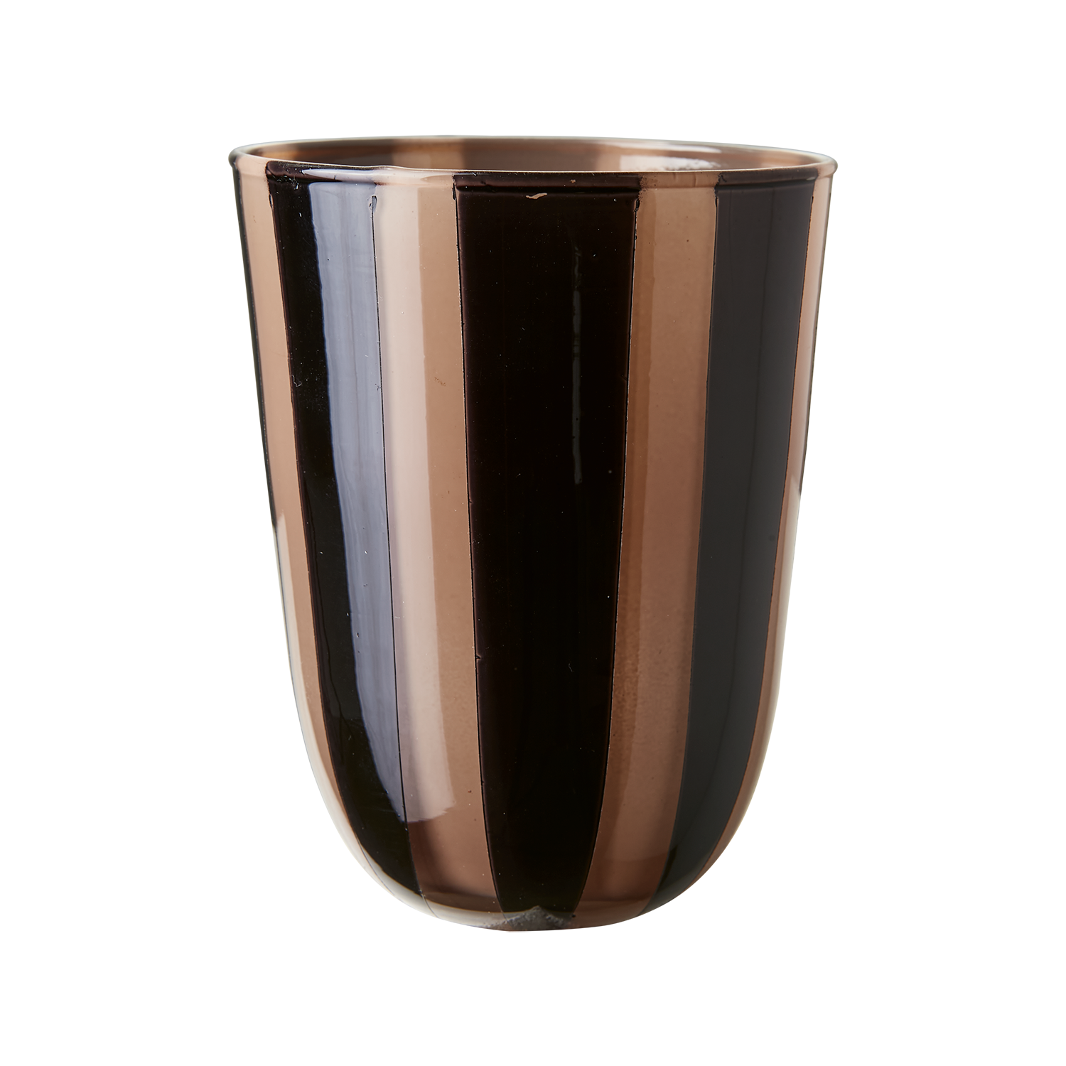 Värmeljushållare i glas, 11cm, Svart/Beige