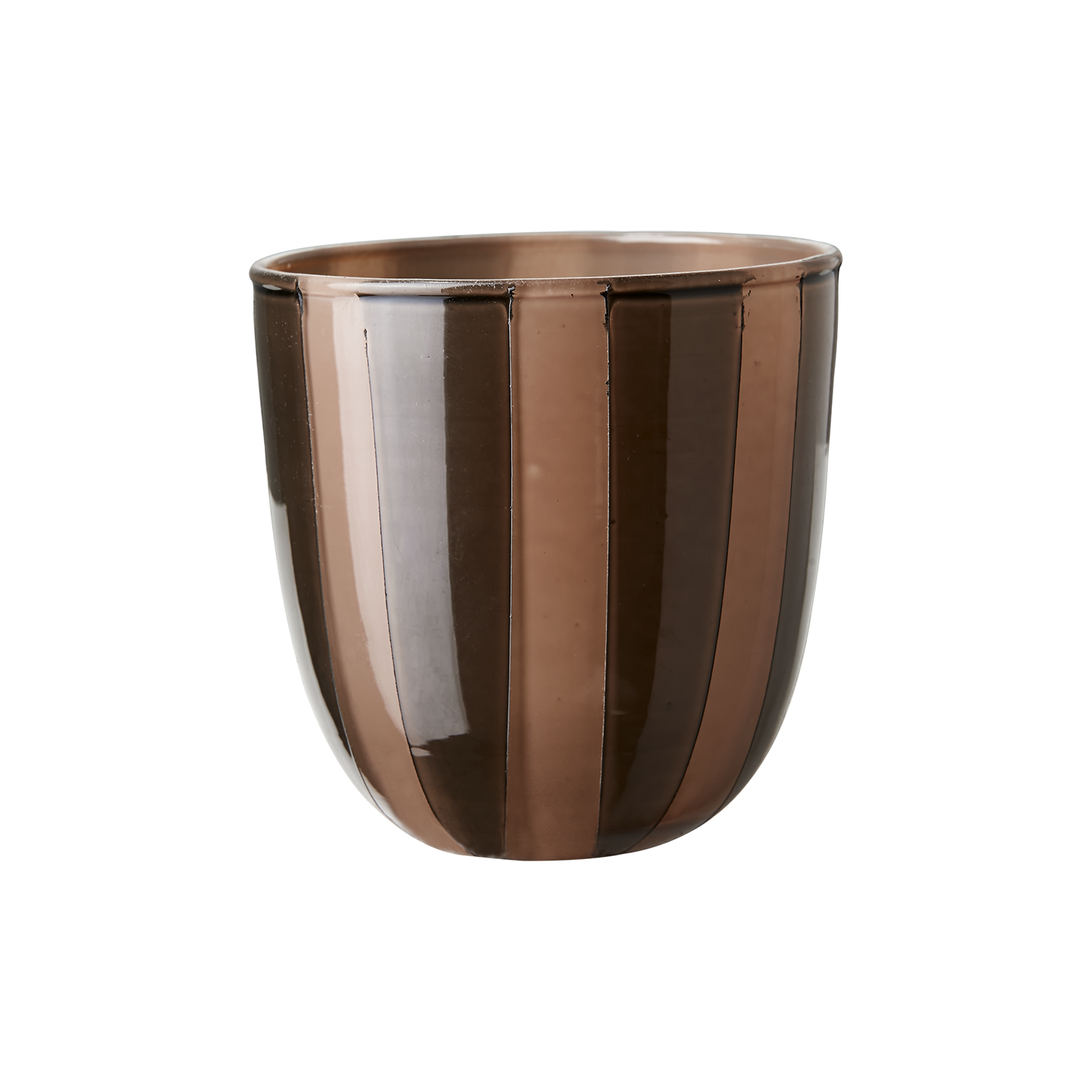 Värmeljushållare i glas, 8,5cm, Olivegrön/Beige