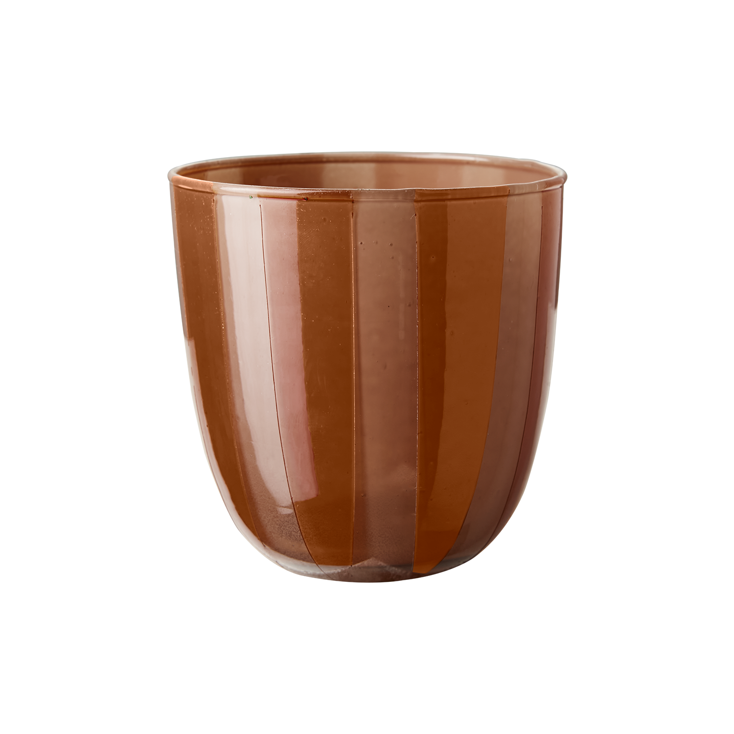 Värmeljushållare i glas, 8,5cm, Orange/Beige