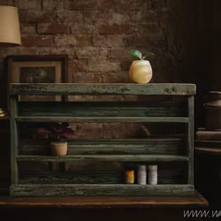 Rustik vägghylla / Kryddhylla, Grön