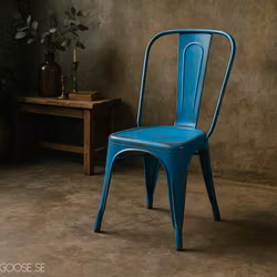 Matstol i järn, Blå, 4-pack