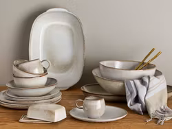 Sandrine Stengods Servis, 12 delar, Beige