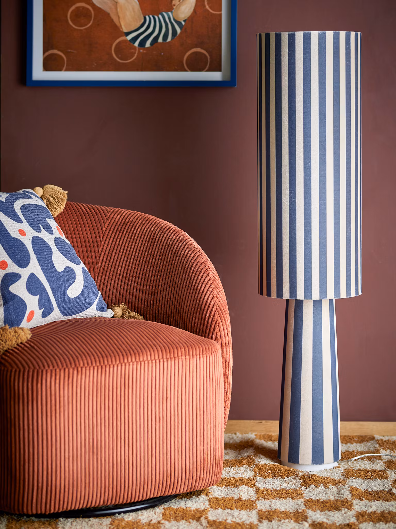 Golvlampa Blå, 120cm Bloomingville