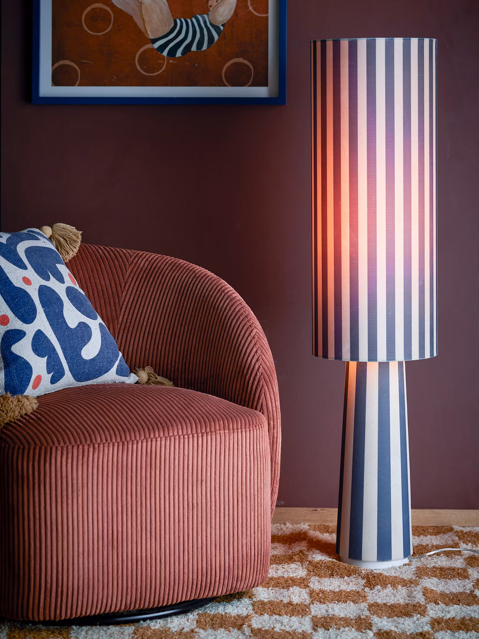 Golvlampa Blå, 120cm Bloomingville