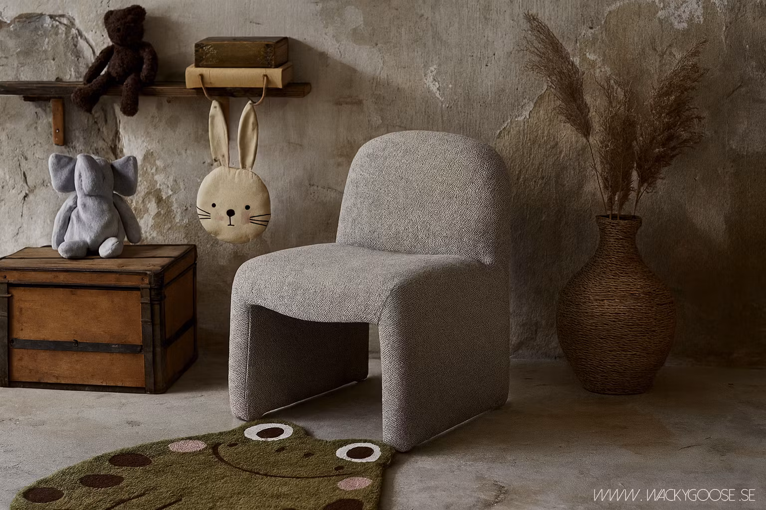 Kollektion MINI - Stilren barnfåtölj, Grå