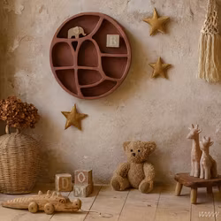 Kollektion MINI - Vägghylla med organiska former, Röd