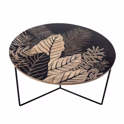 Soffbord med mönster i mangoträ, 80cm
